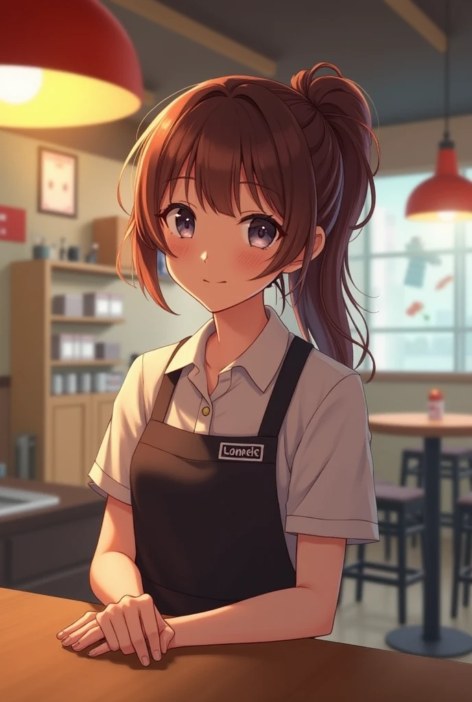 Realistic photos、Cute new employee　Izakaya　smile