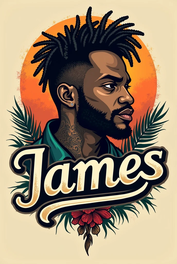 Logo tattoo avec le nom James tattoo et mettez bet move en bas James tattoo version personnalisée du jamais vue avec diverse service offert : percing , tattoo et dread lock en République Dominicaine. 