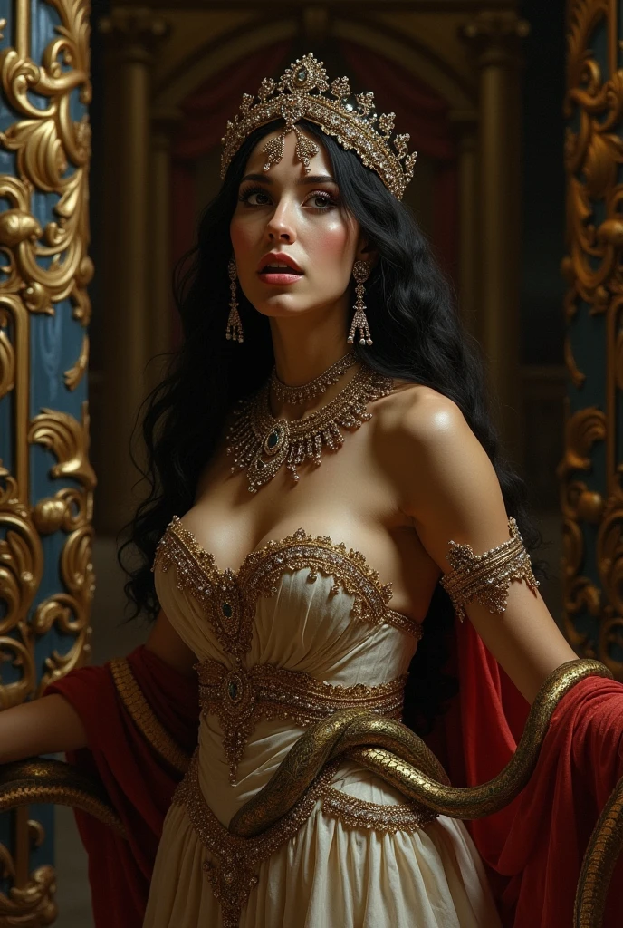 Cleopatra getting bitten by a snake