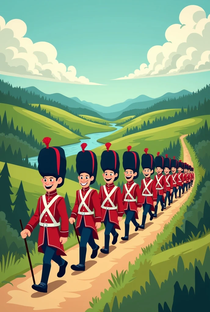 Make me an easy animated cartoon icon of english invasion