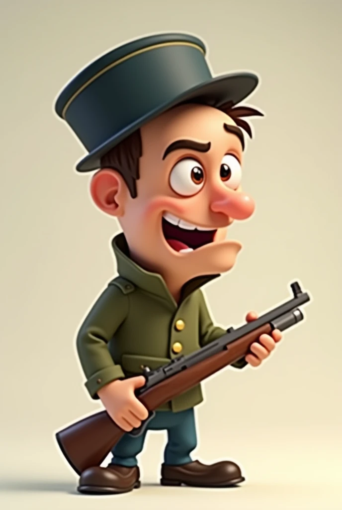 Make me an animated icon of a bad English soldier
