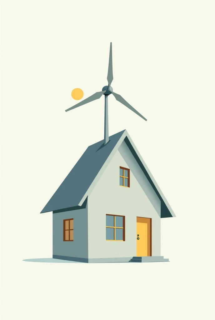 House logo with a mini wind turbine on top