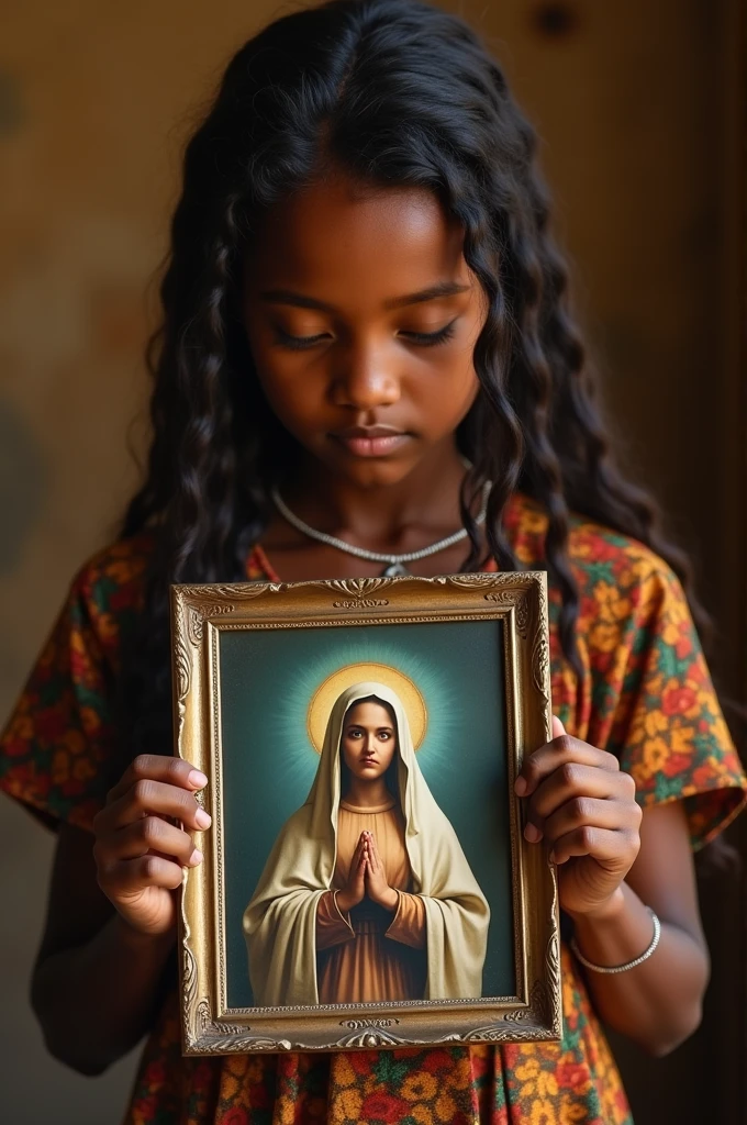 Ethiopian beautifully girl that she holds saint mary photography .