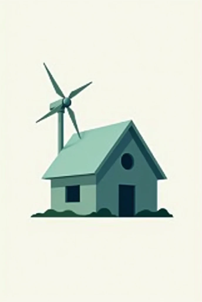 House logo with a mini wind turbine on top
