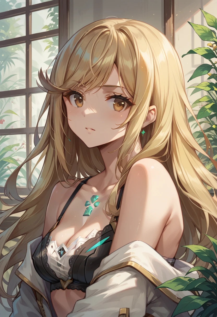 Similar to Hikari from Xenoblade、Blonde、Straight Hair、Long Hair