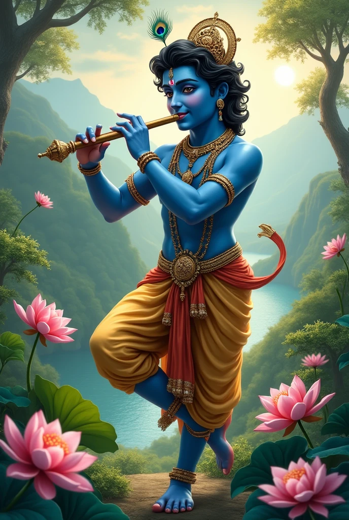 Shree krishna with flute