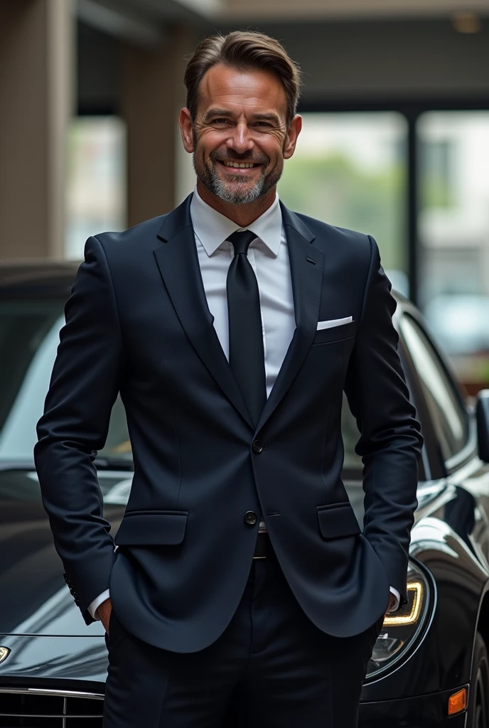 Very successful man with his car