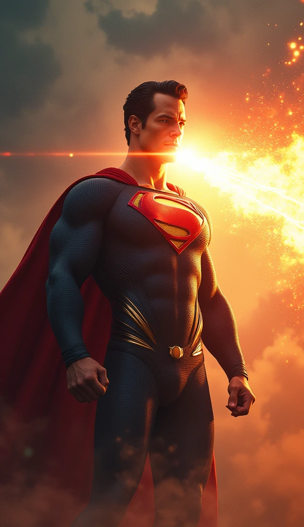 Superman using his heat vision