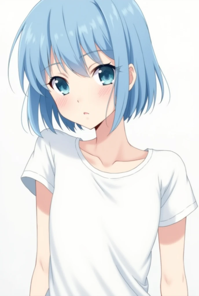 rei ayanami 2d with white t-shirt without background