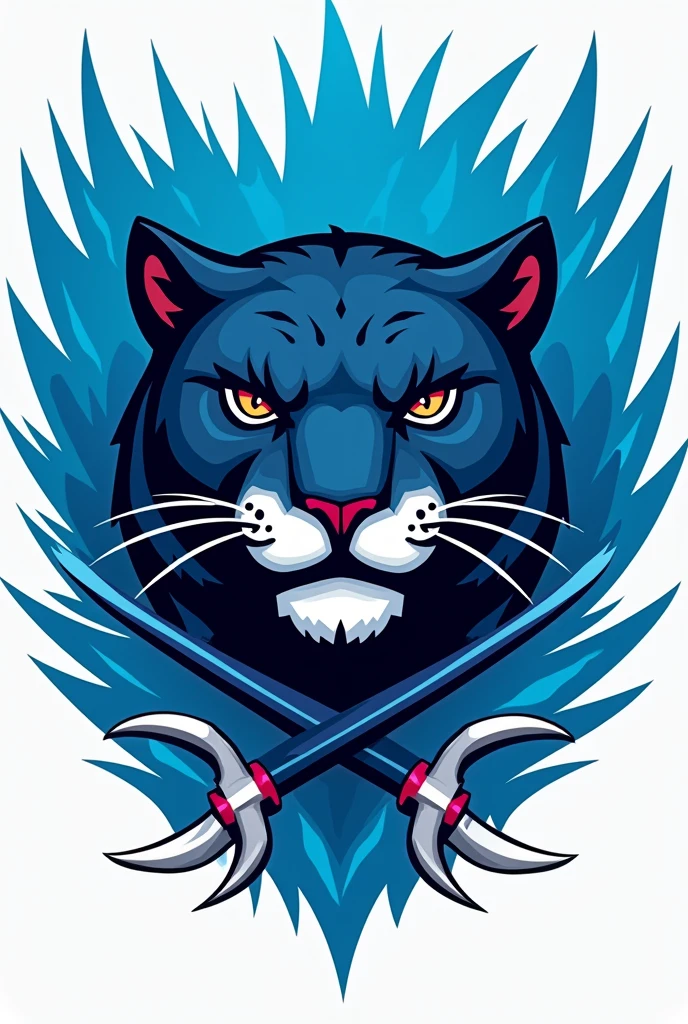 Jaguar logo of interclass team with blue and white BACKGROUND and name crossed claws