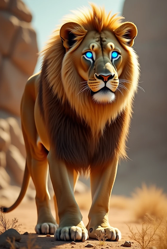 Lion with blue eye 