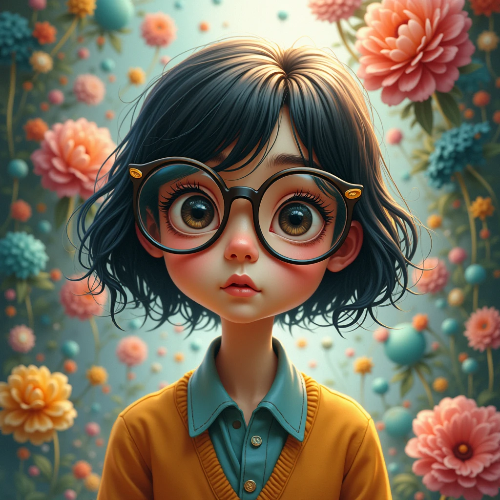 (LilyPichuTI:0.9), Glasses,, Absurd, ultra detailed, masterpiece, Highest quality, beautiful, detailed,Girl、student、School