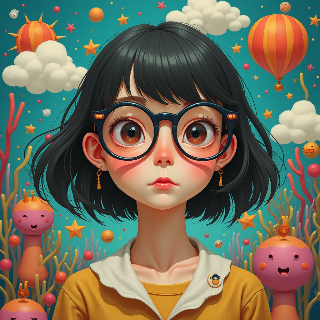 (LilyPichuTI:0.9), Glasses,, Absurd, ultra detailed, masterpiece, Highest quality, beautiful, detailed,Girl、student、School
