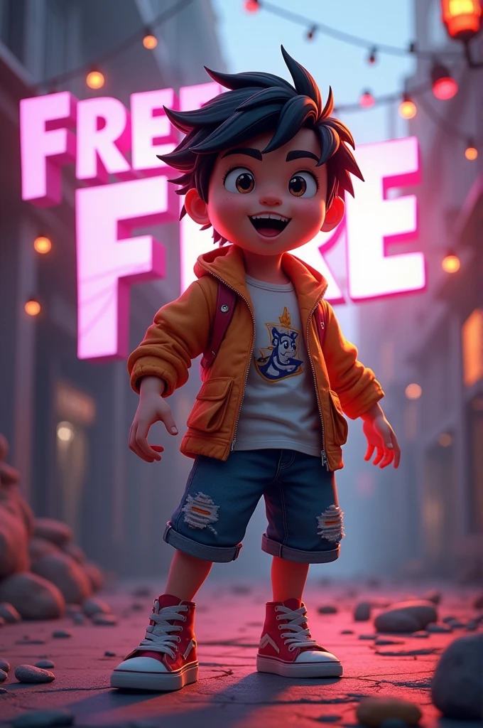 Ek narayan naam ka ladka jiske pichhe free fire likha ho. 