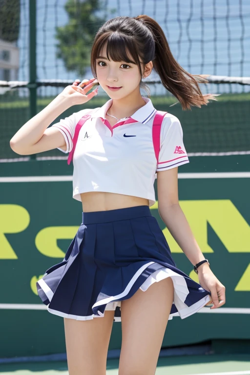 cute､high school girl､Idol､Tennis Wear､mini skirt､See-through､Fluttering in the wind