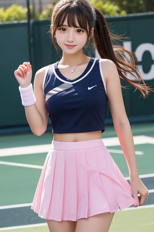 cute､high school girl､Idol､Tennis Wear､mini skirt､See-through､Fluttering in the wind