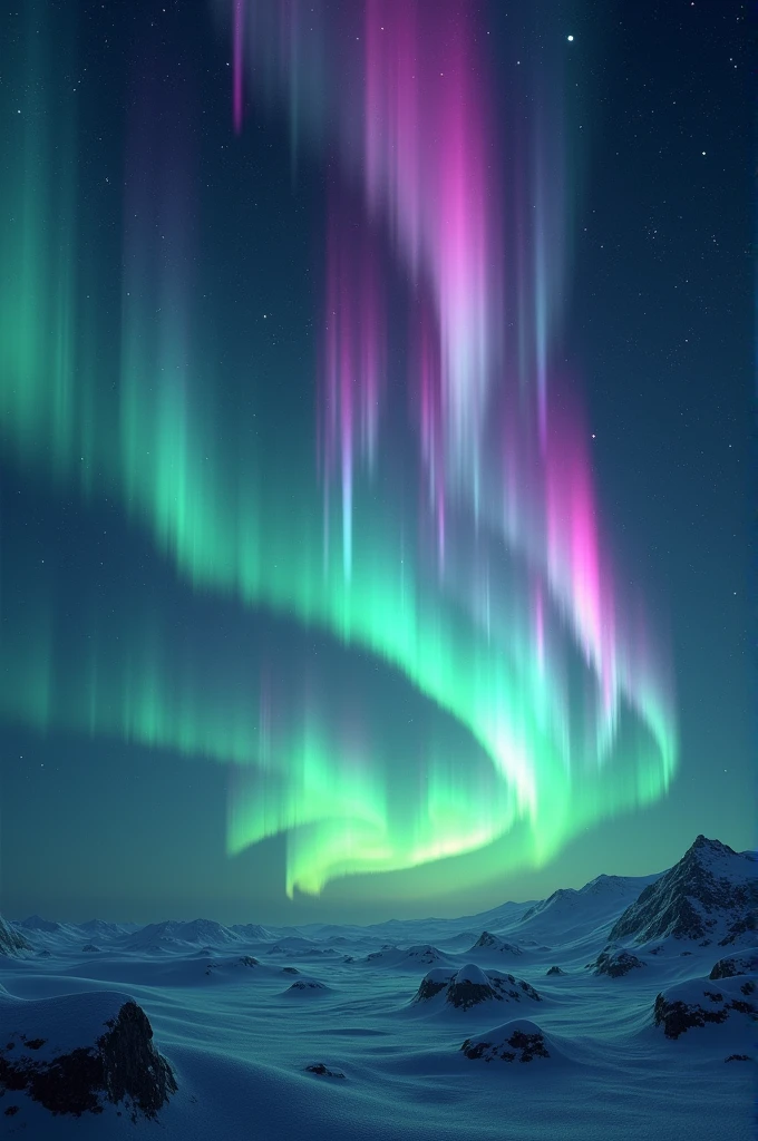 Beauty of aurora in night sky