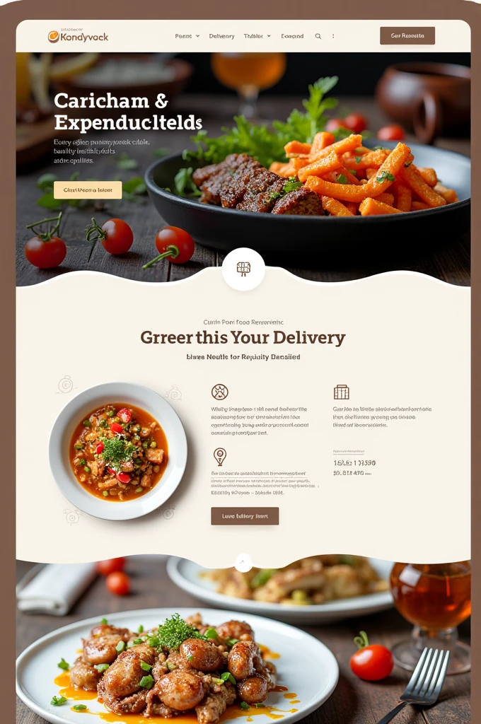 Home page for online food delivery website with table reservation 
