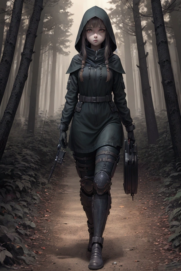 stalker, fullbody, Masterpiece, best quality, (highly detailed CG unity 8k wallpaper), (best quality), (best illustration), (best shadows), highly detailed((best quality)), ((masterpiece)), (detailed),masterpiece, best quality, fullbody, photorealistic, stunning innocent symmetry face, emotional, cute age girl in the distant, fullbody, detailed face, beautiful detailed eyes, stalking a girl throughout a forest,terrified, terrifying dark and creepy night,stalking in the distant, secluded