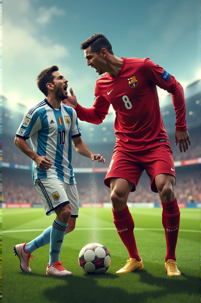 Ronaldo peeing on messi