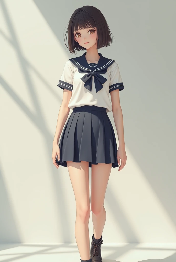 Girl with short school skirt