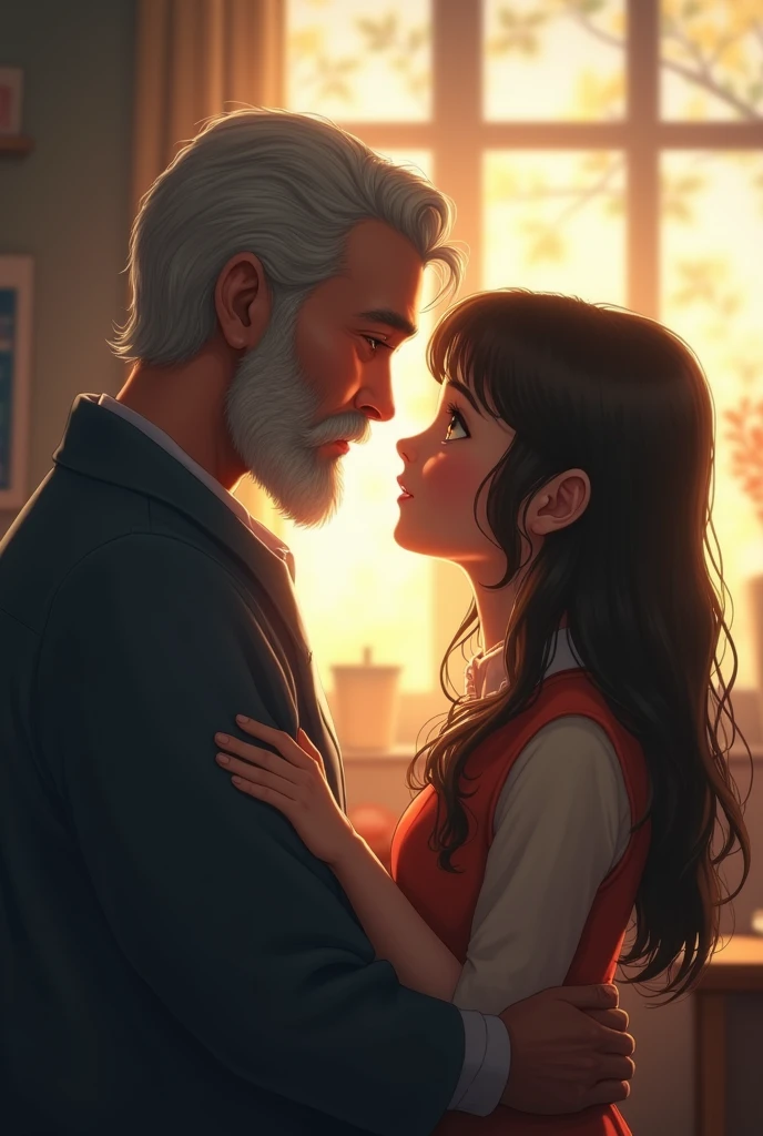 Teacher and student loving each other