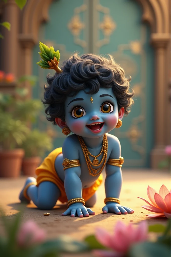 Baby krishna crawling