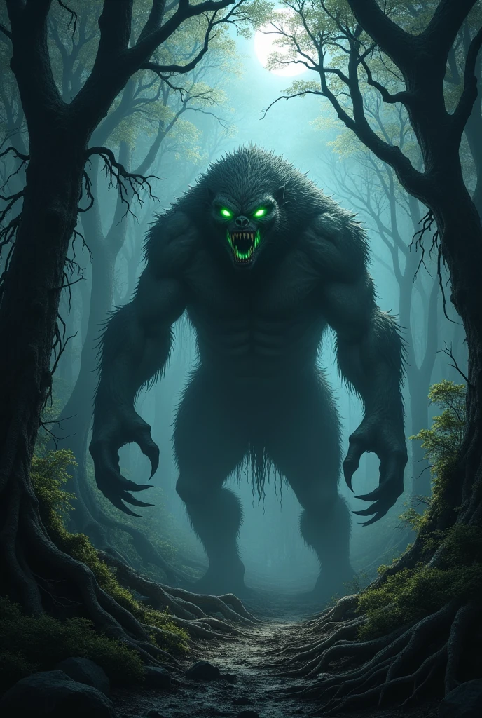 Dangerous creature in dark forest
