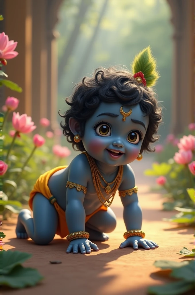 Baby krishna crawling