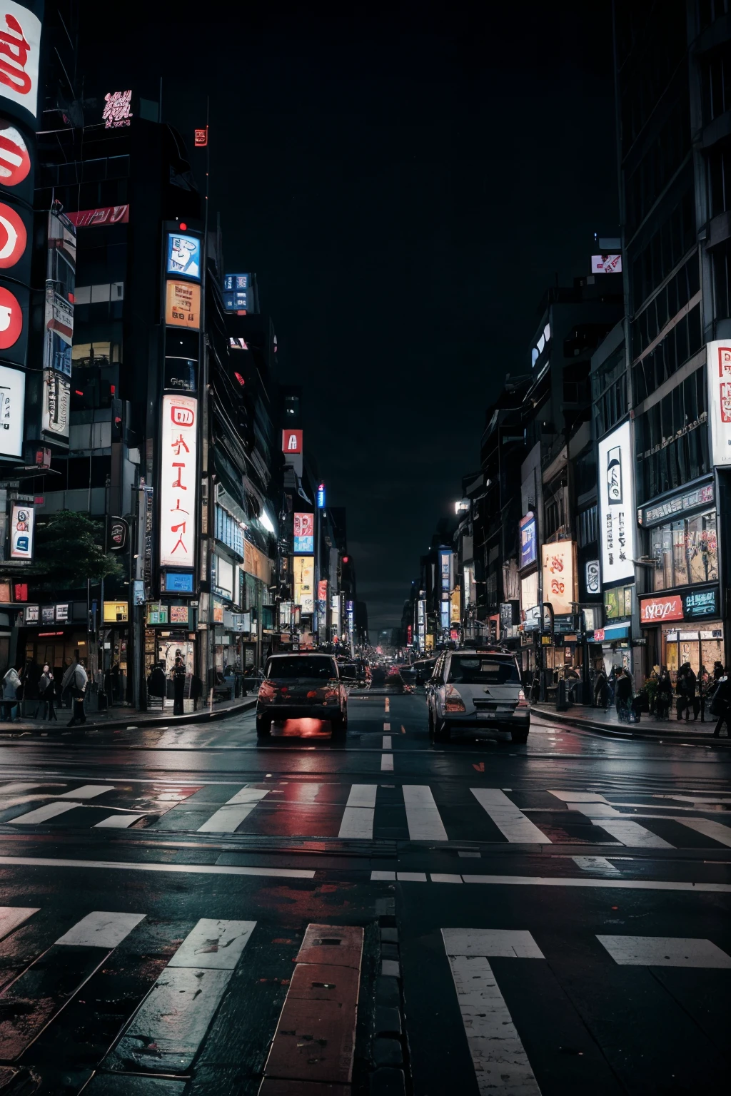 Shibuya at night, Without any person