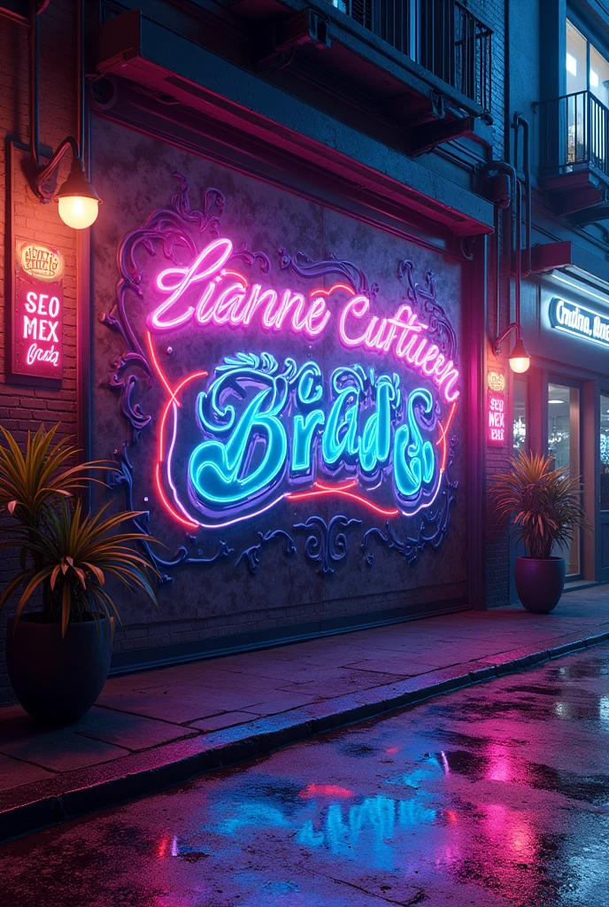 #### **1. background**
- **Theme**: Mix the big city at night with the fancy, such as using bright colors and bright neon lights - **Basic color**: สีดำหรือสีเทาเข้มเป็นbackgroundหลัก เพิ่มสีสันสดใสเช่น สีชมพู, sky, purple, And money to create a fancy feeling - **Effects**: ใช้Effectsไล่เฉดสีแบบประกายดาว, Or a bright aura to add fancy.

#### **2. Main elements**
- **Fancy graffiti**: Add a touch of luxury and fancy style to your graffiti, such as using playful and detailed fonts - **Neon lights**: Use