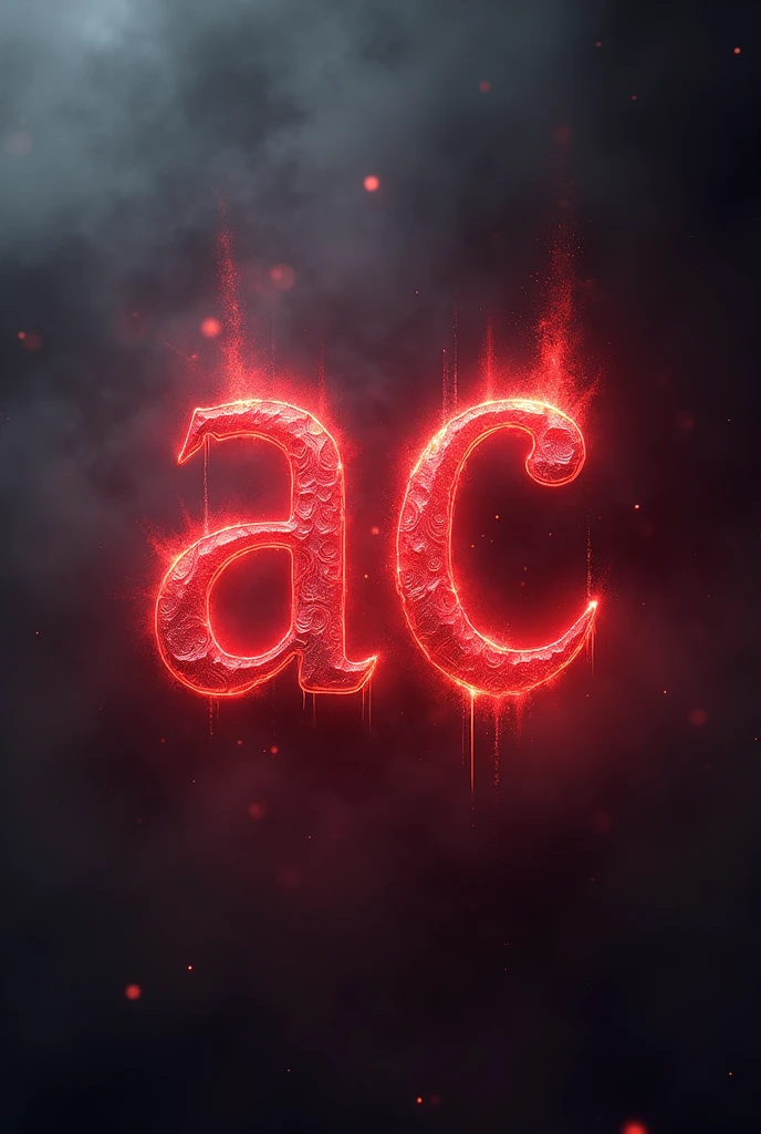 Create a gaming profile picture with the name AC the picture should have a cool font, the picture should look mystical and epic and the picture should have the color red