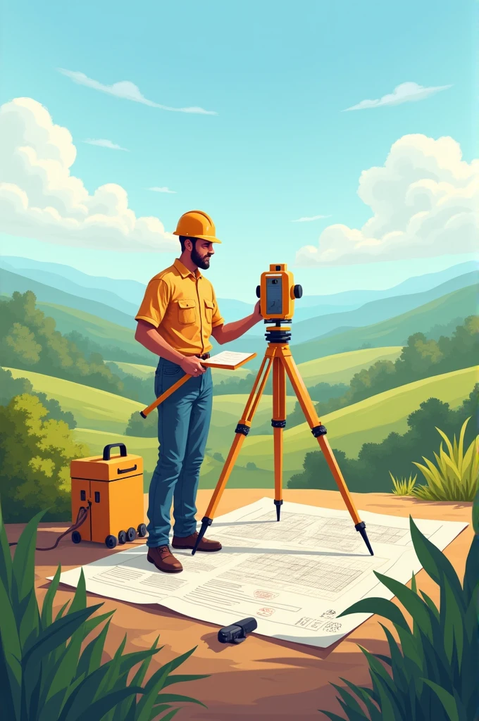 Create promotional artwork referencing land surveying and documentation services