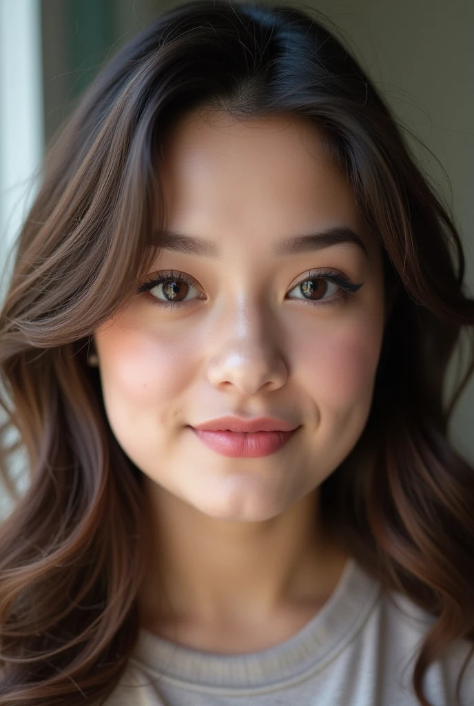 Realistic photos、Focus on the face of a cute high school girl, curvy,chubby,plump,pudgy,fat,obese,bbw,