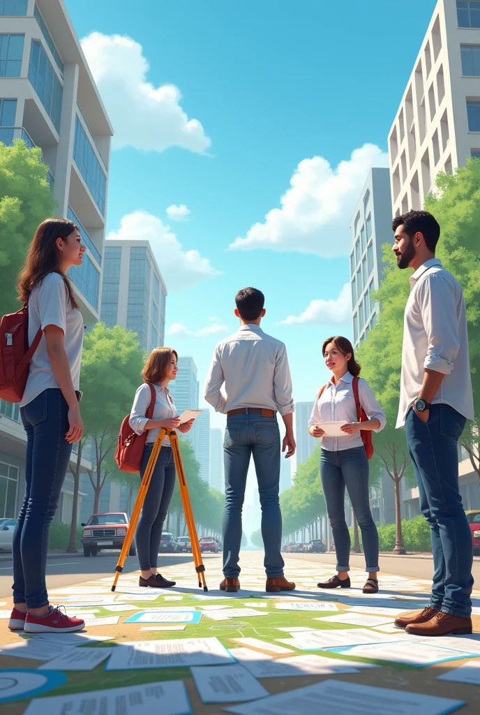 Create realistic promotional art with reference to georeferenced and land registry services
