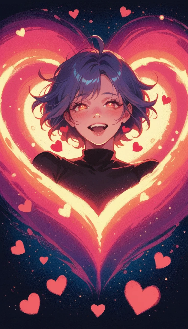 An illustration of floating hearts in various sizes, gently rising against a light, sparkling background. The hearts are glowing softly, creating a sense of love and warmth. The overall atmosphere is uplifting and joyful.