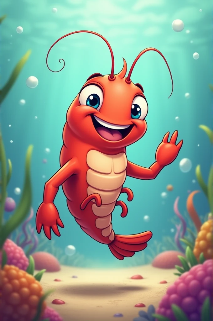 Cartoon shrimp