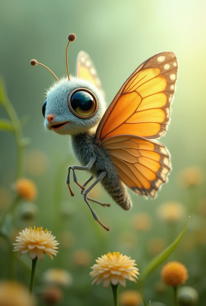 Baby butterfly with lens