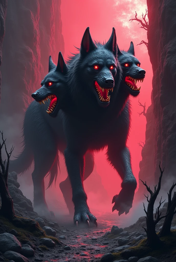 a three headed dog guarding hell