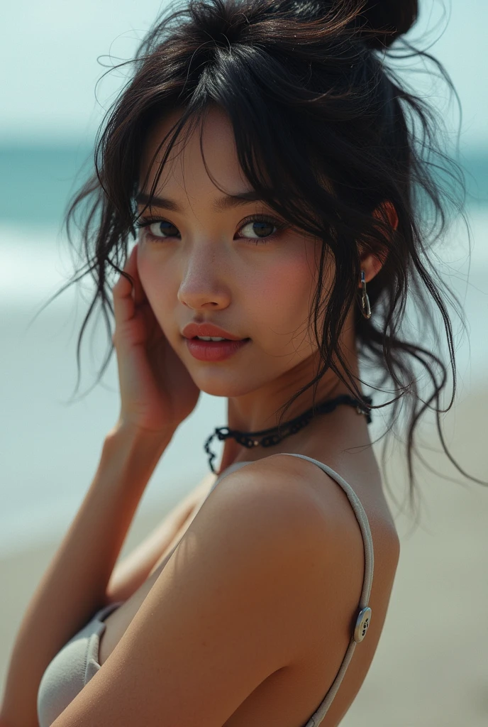 Sexy, bikini's, beach best quality, Masterpiece, Ultra high resolution, raw photos, beautiful and beautiful,deep shadow, ,(realistic:1.4),
(1 girl, close-up photo),