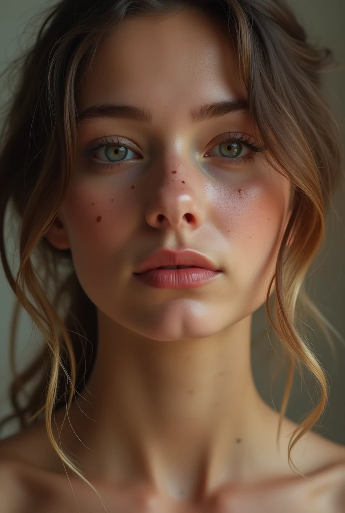 A Young Woman with cum of a Boy on her Face after oralsex