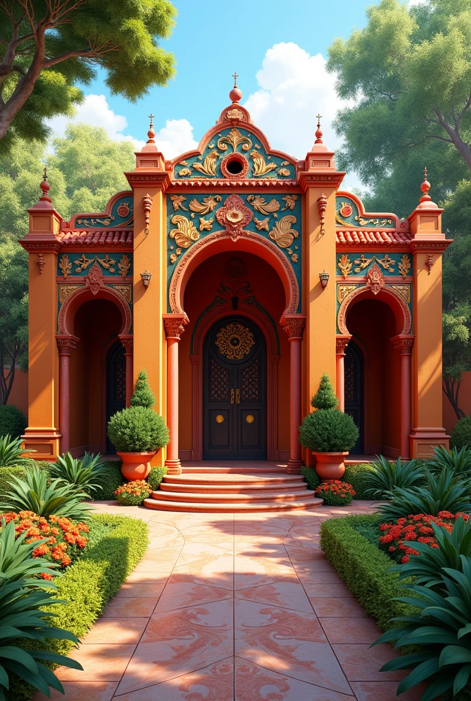 Create me a pavilion that is inspired by something related to Mexico