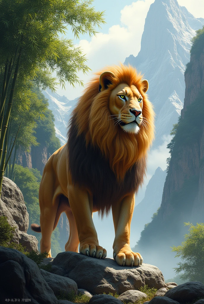 lion, Baekdu Mountain Tiger, enlargement, In the mountains, bamboo