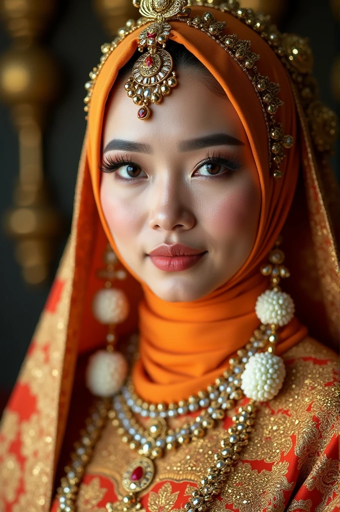 Close-up photo of a Javanese Muslim traditional wedding