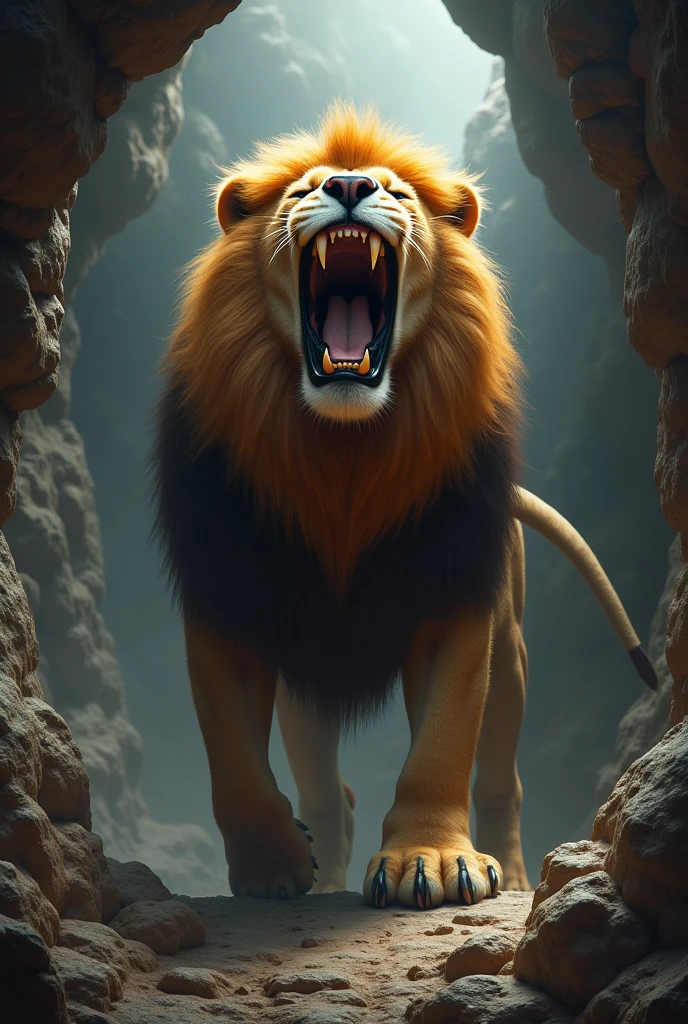 First stop is the lion’s den,
Roaring loud with a mighty grin!
