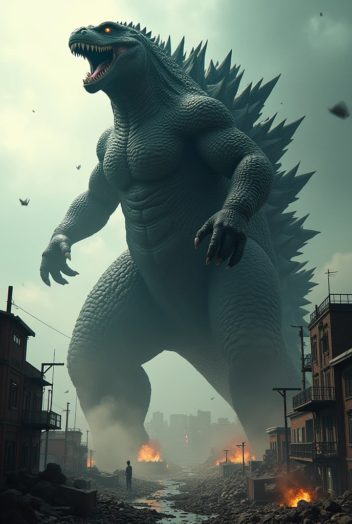 Create a Godzilla that is brutal, strong, and insanely crazy.