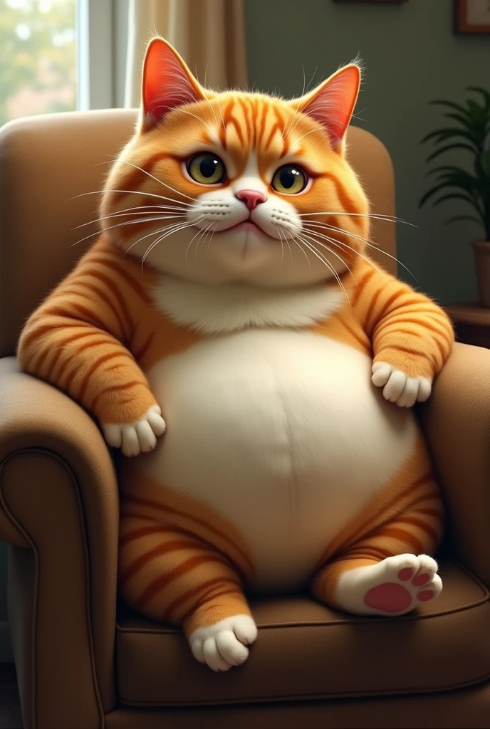 A fat cat like a man