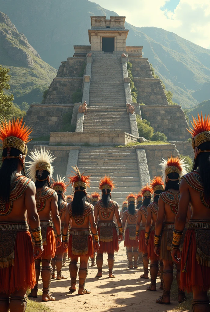 Peruvian Incas in front of Sacsayhuaman