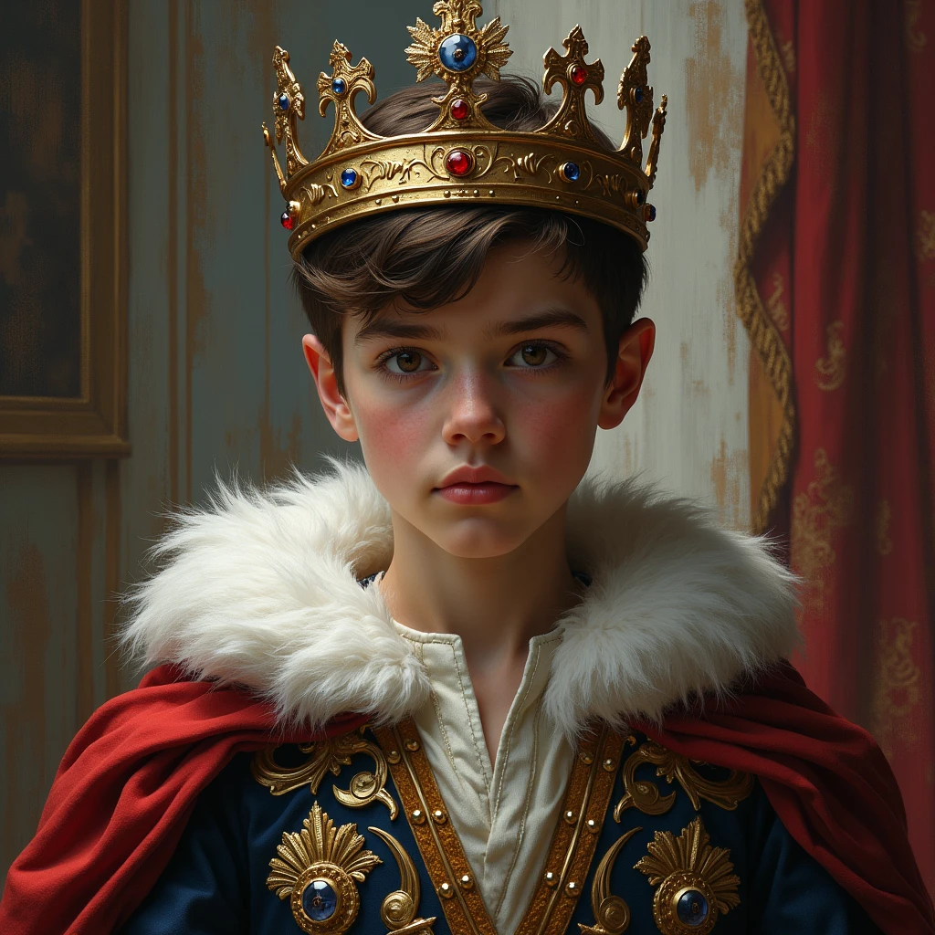 A boy with a crown