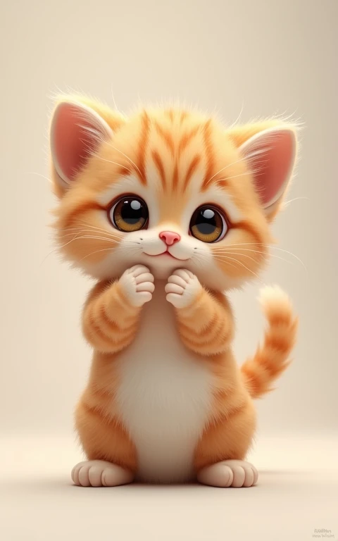 Adorable大きい動きをする、Strike a cute pose、masterpiece, Highest quality, Adorable、Cute eyes、Cute kitten、Too cute、Innocent